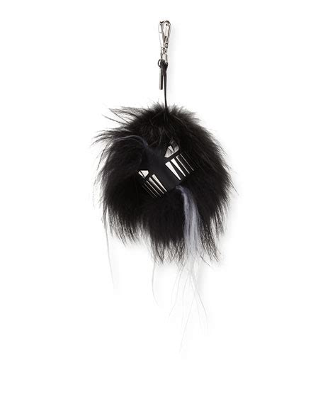 fendi monster cube black white and camo|Fendi Fur Cube Monster Charm for Bag/Briefcase, Gray/White/Black.